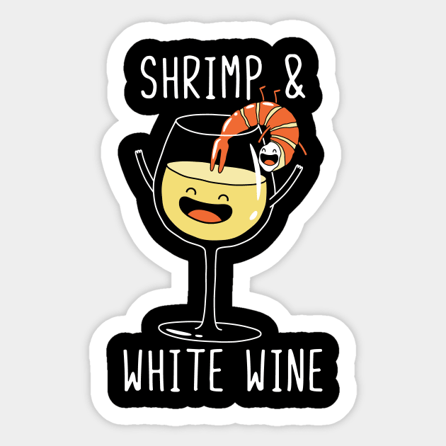 Shrimp and White Wine Sticker by CoDDesigns